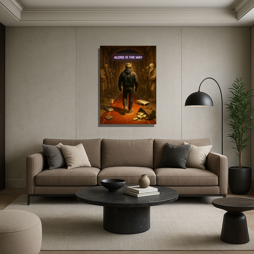 Alone on the Way – Greatness Demands Isolation Canvas Art