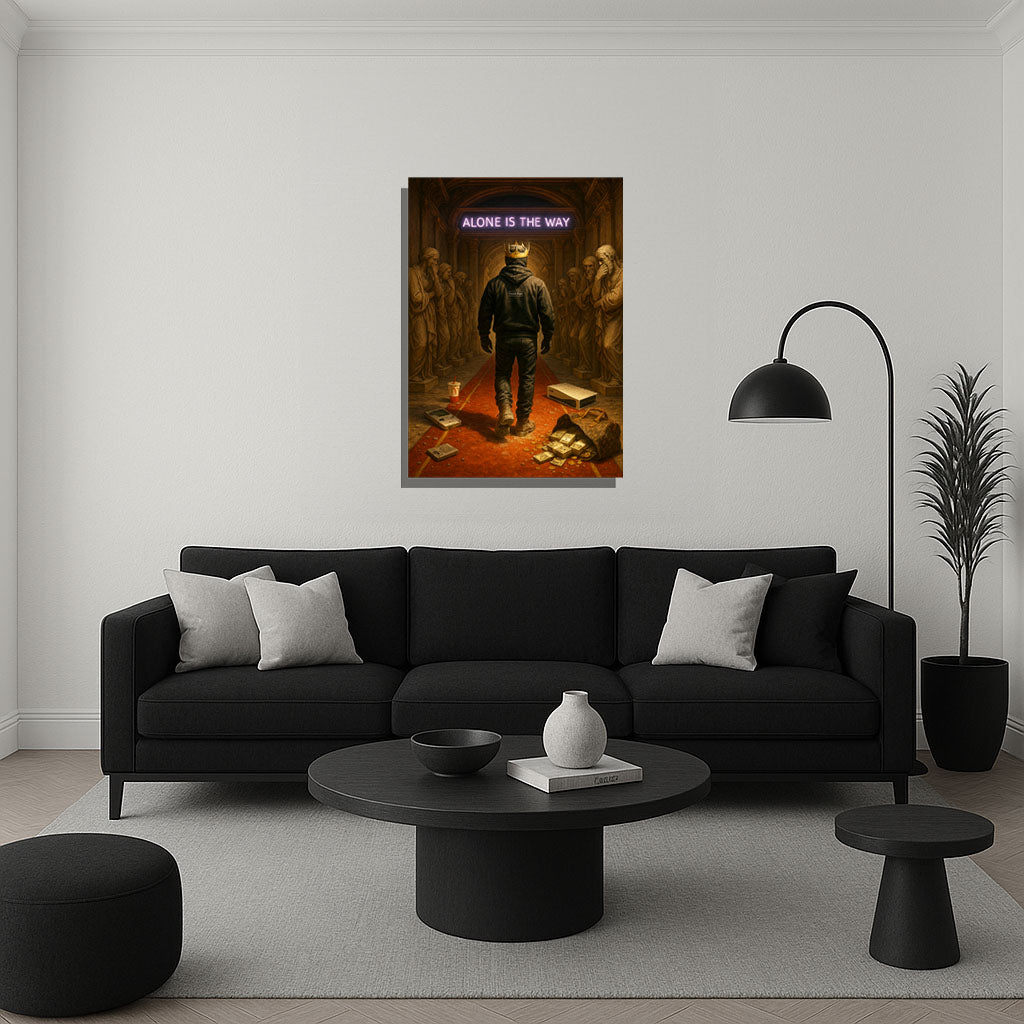 Alone on the Way – Greatness Demands Isolation Canvas Art