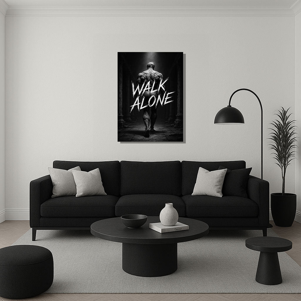 Walk Alone – Lone Wolf Motivational Canvas Art