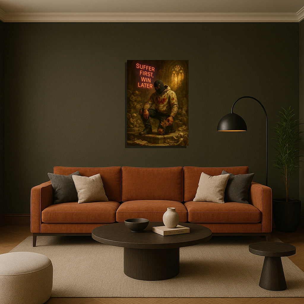 Suffer First, Win Later – Delayed Gratification Motivational Canvas