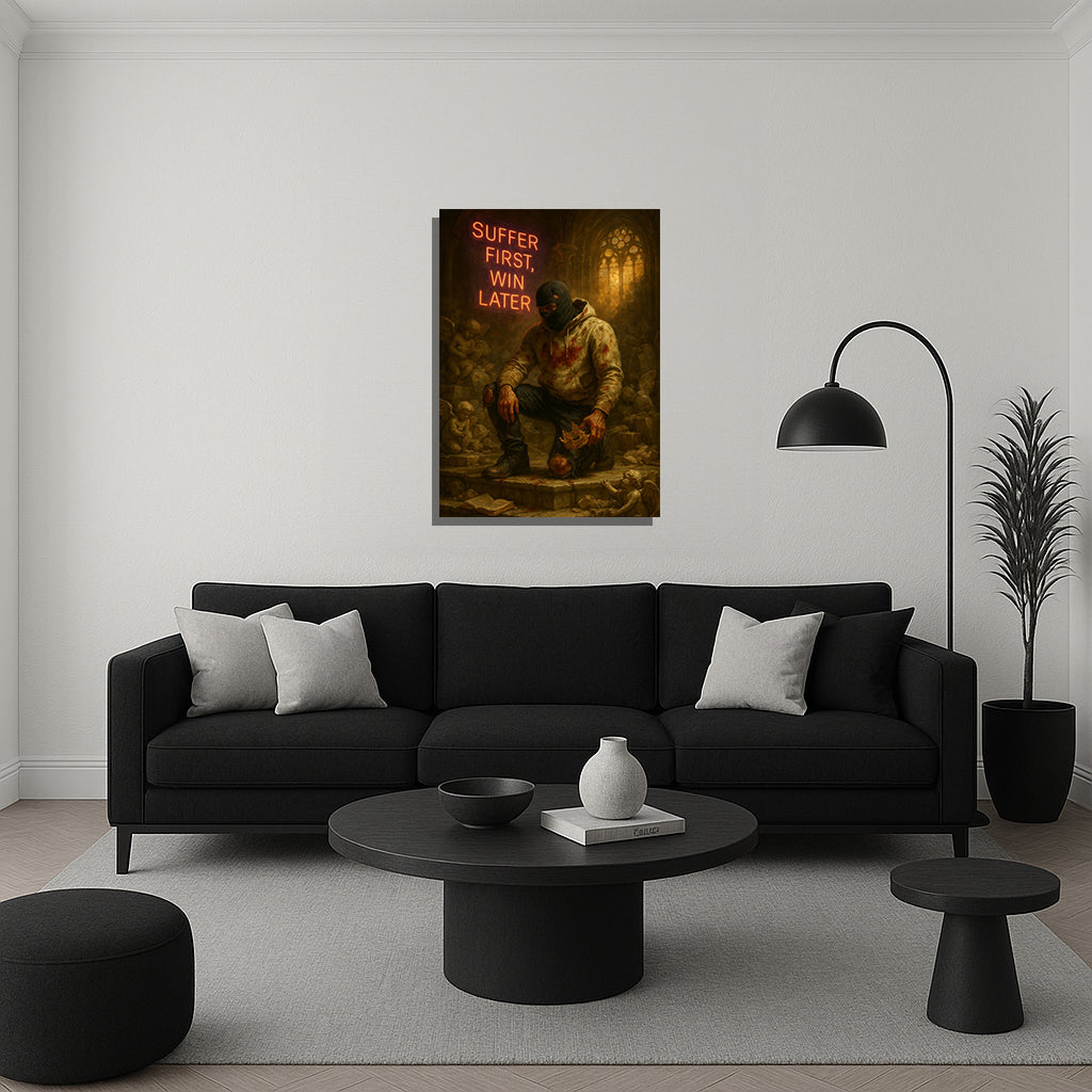 Suffer First, Win Later – Delayed Gratification Motivational Canvas