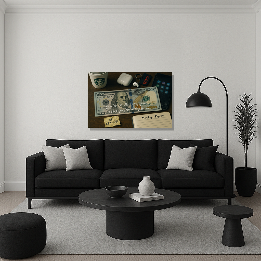 Notes of Power - "Comfort Is What They Gave You To Keep You From Asking For More" Canvas Art