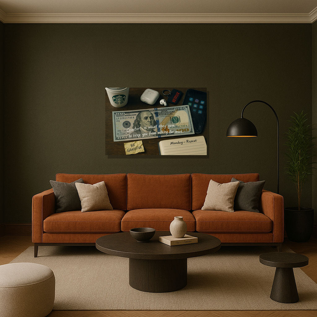 Notes of Power - "Comfort Is What They Gave You To Keep You From Asking For More" Canvas Art