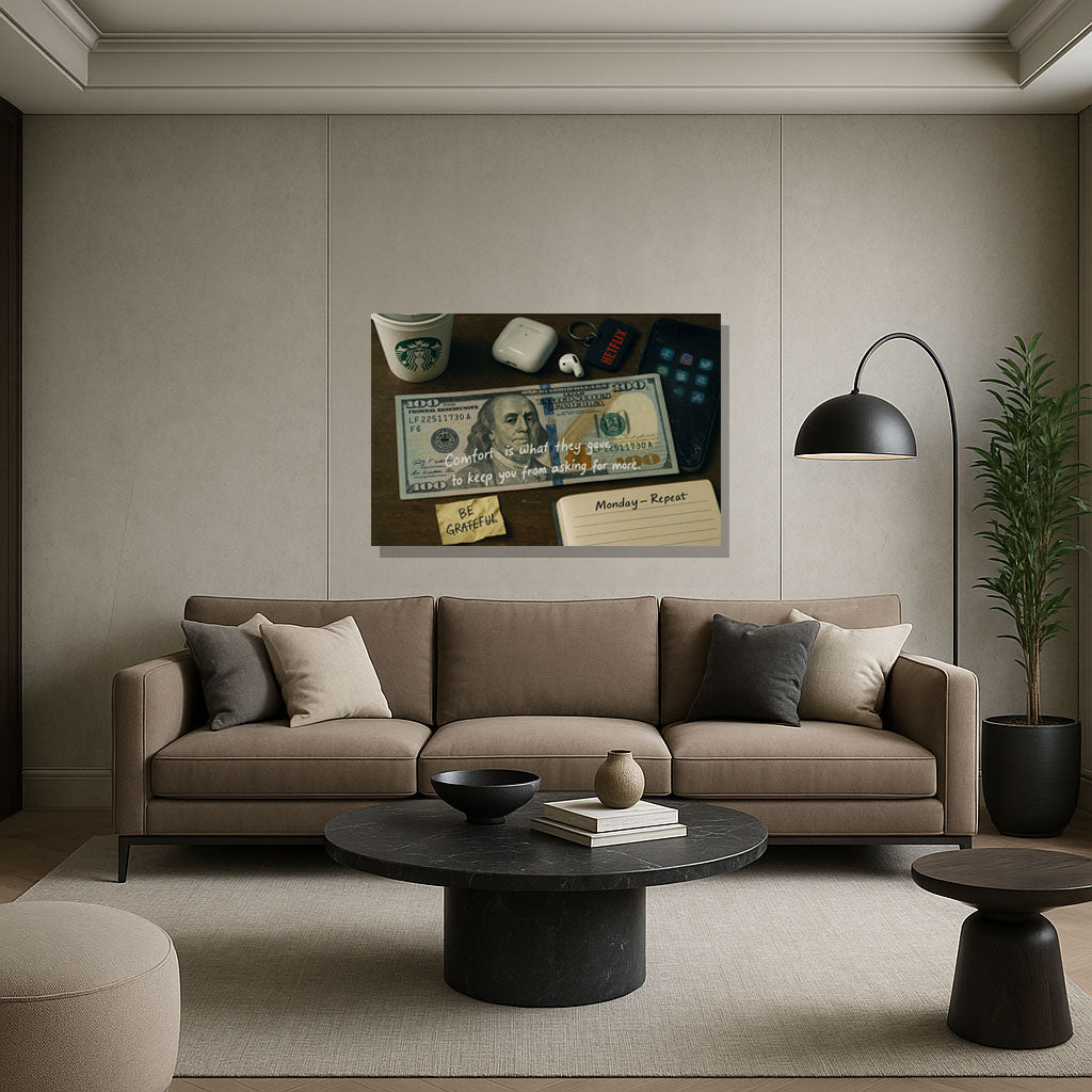 Notes of Power - "Comfort Is What They Gave You To Keep You From Asking For More" Canvas Art