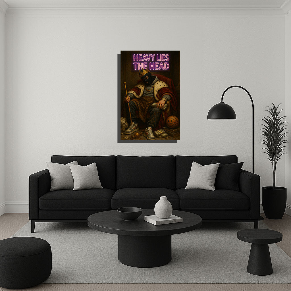 Heavy Lies – Crown of Pressure Motivational Canvas