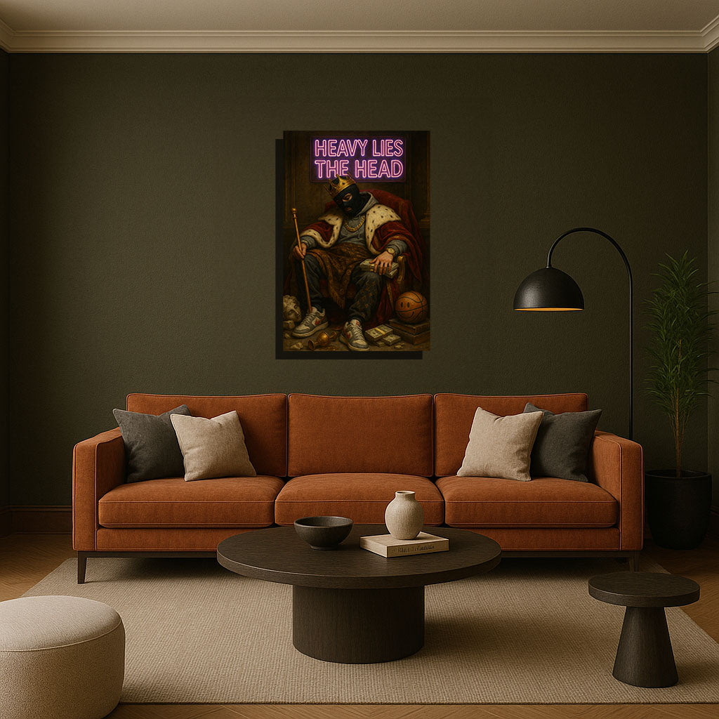 Heavy Lies – Crown of Pressure Motivational Canvas