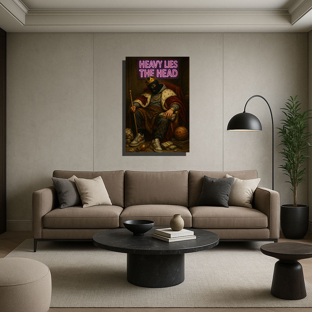 Heavy Lies – Crown of Pressure Motivational Canvas