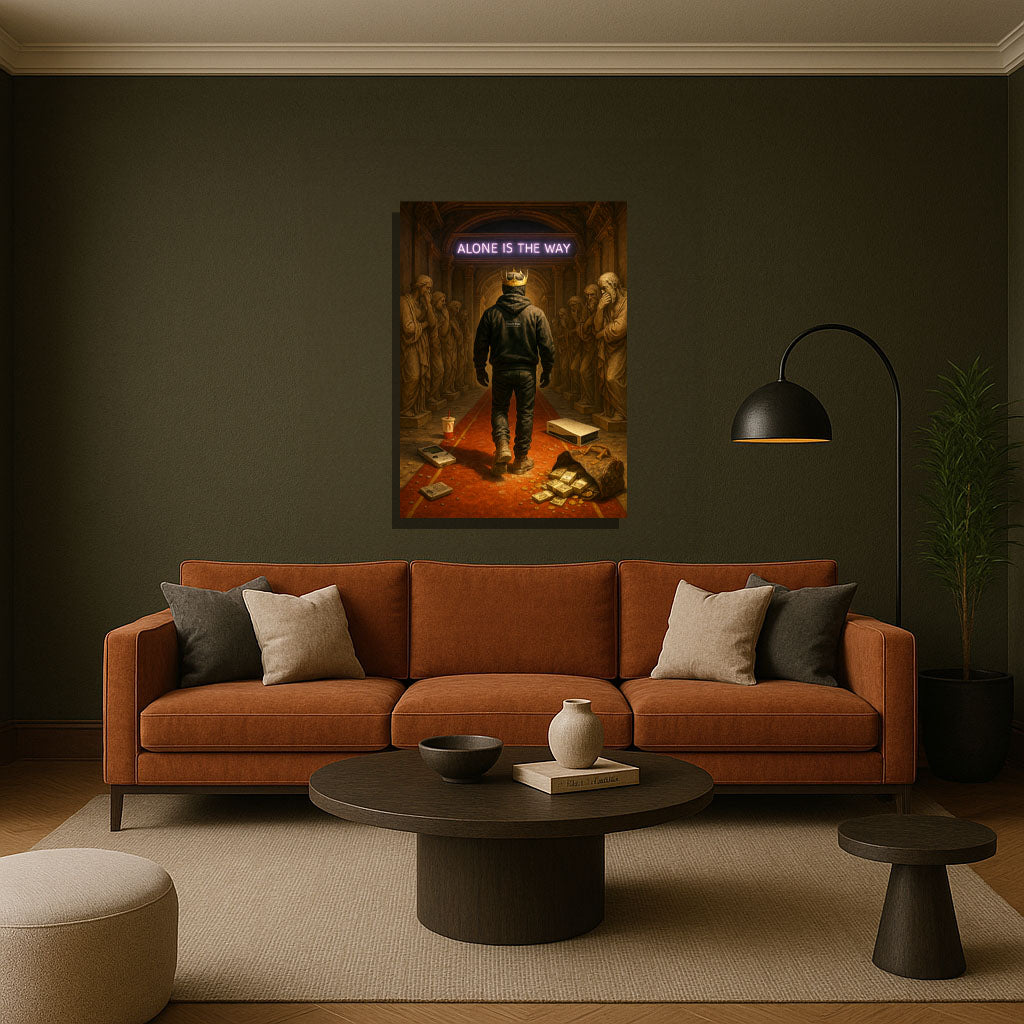 Alone on the Way – Greatness Demands Isolation Canvas Art