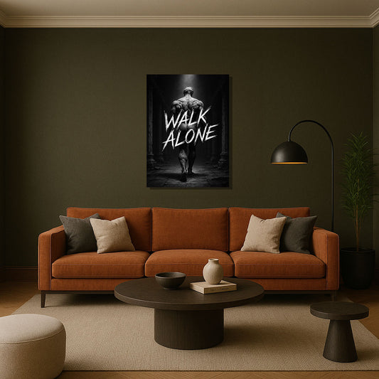 Walk Alone – Lone Wolf Motivational Canvas Art