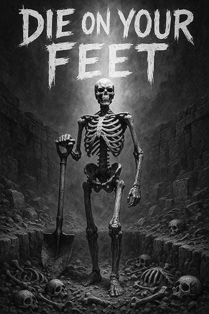 Die On Your Feet – Fearless Warrior Motivational Canvas