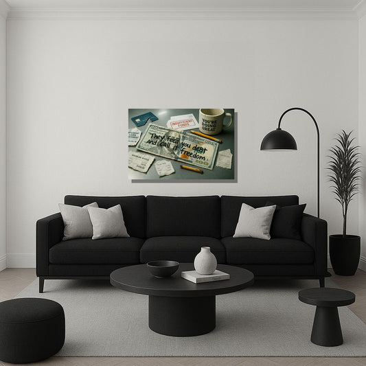 Notes of Power - "They Feed You Debt and Call It Freedom" Canvas Print