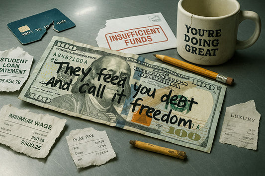 Notes of Power - "They Feed You Debt and Call It Freedom" Canvas Print